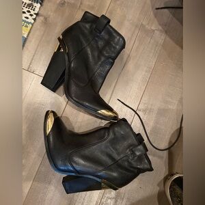 dolce vita Black and Gold Women's Ankle Boots